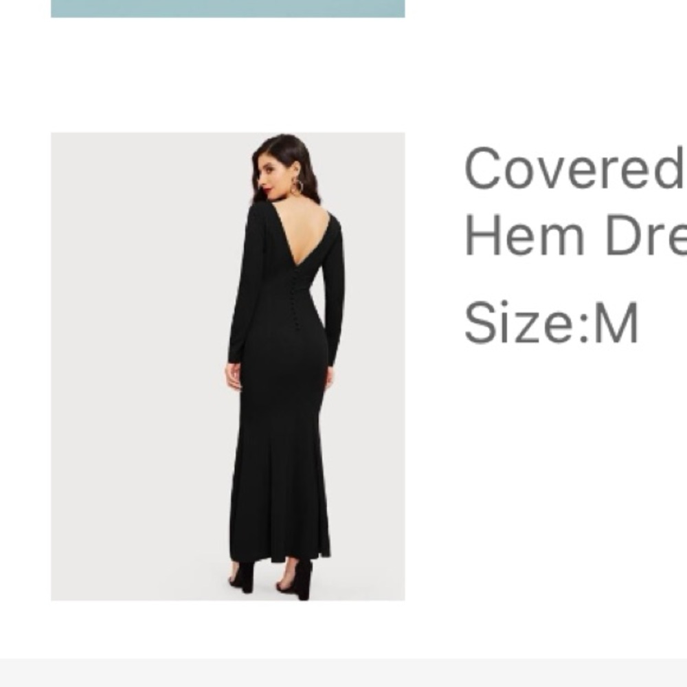 Women’s Covered Button V-Back Pep Hem Dress
